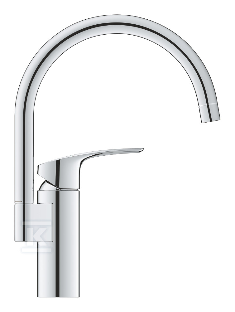 Bateria zlewozmywakowa Eurosmart jednouchwytowa do montażu ściennego, chrom, głowica ceramiczna 35 mm, kąt obrotu wylewki 360°, wysięg wylewki 244 mm, przyłącza C 32482003 - obrazek 1