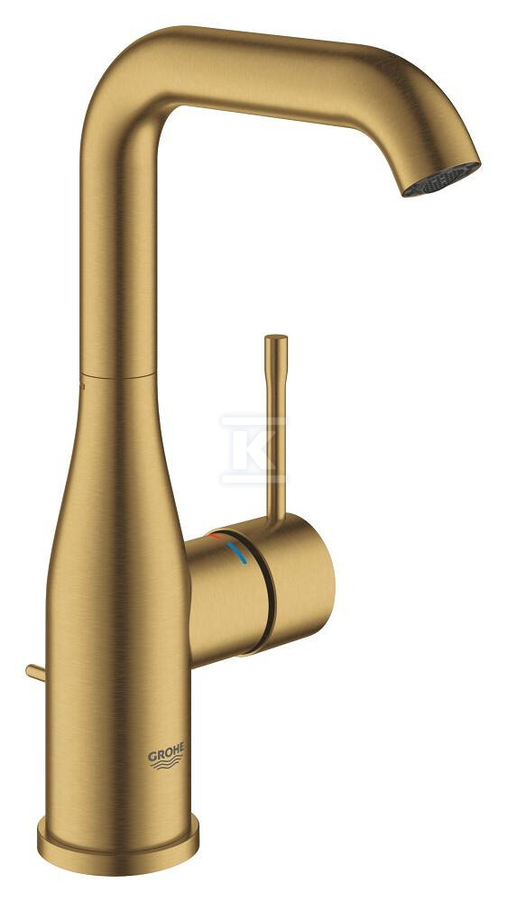 Bateria umywalkowa Grohe Essence jednouchwytowa, rozmiar L, brushed cool sunrise, ogranicznik przepływu 5,7 l/min., głowica Ceramiczna 28 mm, zestaw odpływowy z drążkiem 32628GN1 - obrazek 1