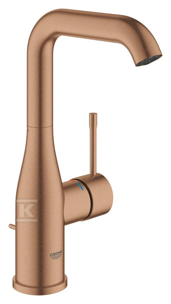 Bateria umywalkowa Grohe Essence jednouchwytowa, rozmiar L, brushed warm sunset, ogranicznik przepływu 5,7 l/min., głowica Ceramiczna 28 mm, zestaw odpływowy z drążkiem 32628DL1 - obrazek 1