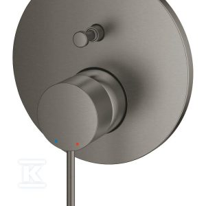 Bateria Essence jednouchwytowa do obsługi dwóch wyjść wody, brushed hard graphite, montaż ścienny podtynkowy, głowica Ceramiczna 46 mm, metalowa rozeta, metalowa dźwignia 24058AL1 Bateria Essence jednouchwytowa do obsługi dwóch wyjść wody, brushed hard graphite, montaż ścienny podtynkowy, głowica Ceramiczna 46 mm, metalowa rozeta, metalowa dźwignia 24058AL1