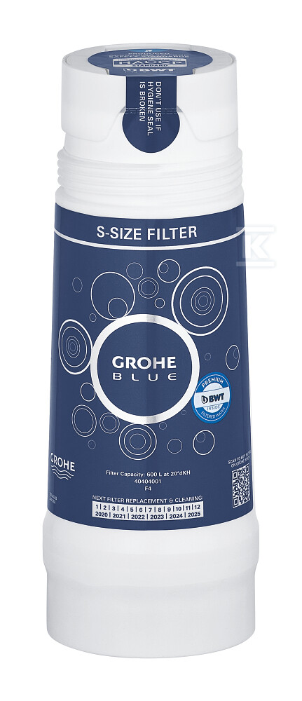 Filtr Grohe Blue w rozmiarze S, filtracja 5-fazowa, 600 l 40404001