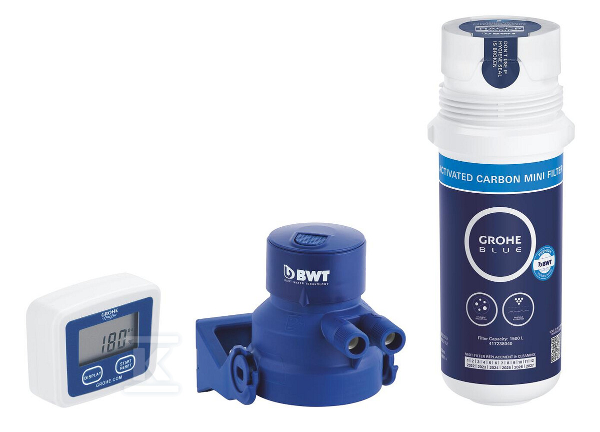 Zestaw z mini filtrem z węglem aktywnym, wydajność 1500 l Grohe Blue 41136000 - obrazek 1