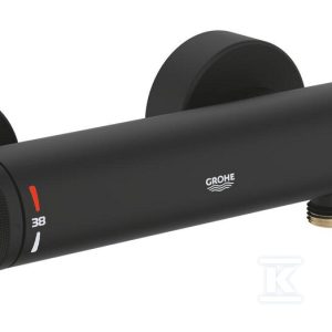Bateria prysznicowa z termostatem Grohtherm 1000 Performance, przycisk oszczędnościowy, blokada bezpieczeństwa, czarna 34827KF0