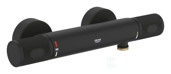 Bateria prysznicowa z termostatem Grohtherm 1000 Performance, przycisk oszczędnościowy, blokada bezpieczeństwa, czarna 34827KF0