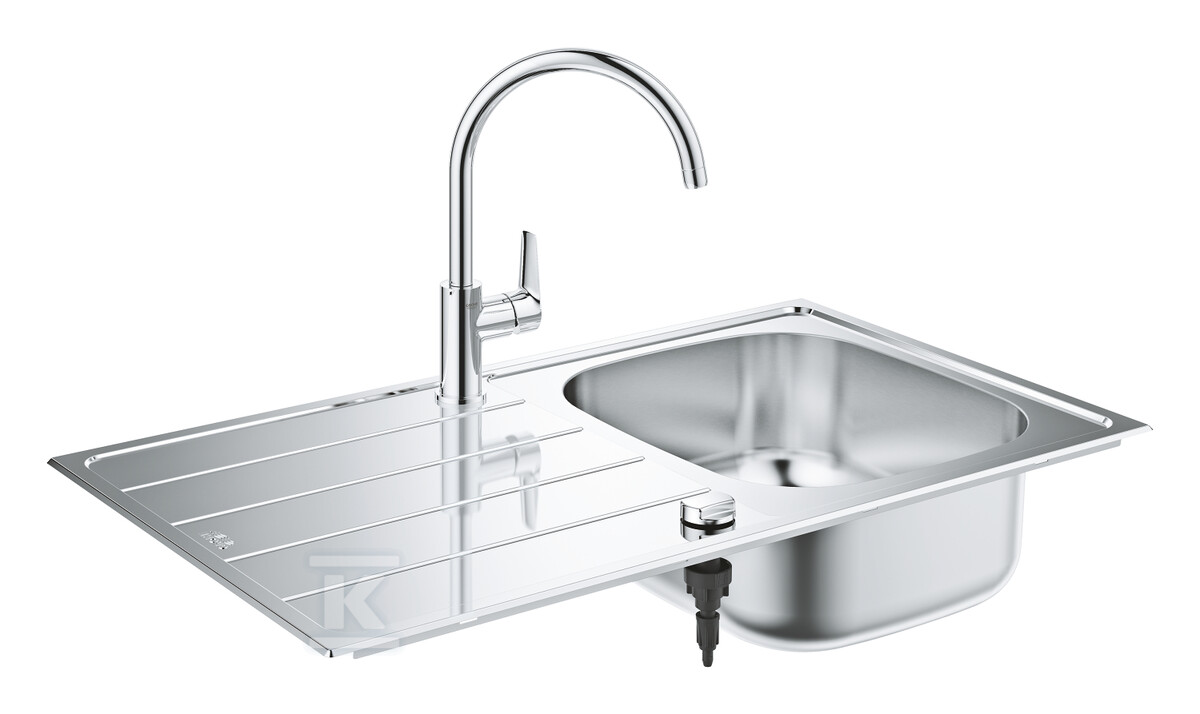 Zlewozmywak K200 z baterią kuchenną BauEdge, chrom 31562SD1 - obrazek 1