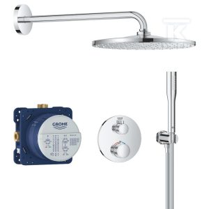 Podtynkowy zestaw prysznicowy z deszczownicą Rainshower Mono 310 Grohtherm, chrom, z elementem podtynkowym 34869000
