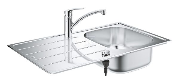 Zlewozmywak K200 z baterią kuchenną GROHE Eurosmart, chrom 31565SD1