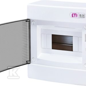 Rozdzielnica natynkowa 8 modułów IP40 drzwi transparentne ECT8PT 001101000 Rozdzielnica natynkowa 8 modułów IP40 drzwi transparentne ECT8PT 001101000