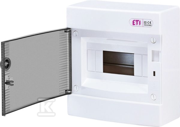 Rozdzielnica natynkowa 8 modułów IP40 drzwi transparentne ECT8PT 001101000