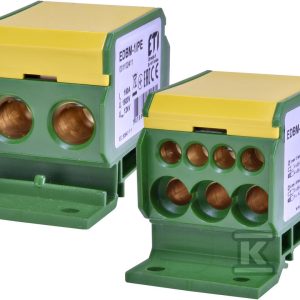Blok rozdzielczy 160A (2×4-50mm2/3×2,5-25mm2+4×2,5-16mm2) żółto-zielony EDBM-1/PE 001102411 Blok rozdzielczy 160A (2×4-50mm2/3×2,5-25mm2+4×2,5-16mm2) żółto-zielony EDBM-1/PE 001102411