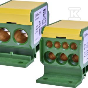 Blok rozdzielczy 192A (2×4-70mm2/3×2,5-25mm2+4×2,5-16mm2) żółto-zielona EDBM-7/PE 001102424 Blok rozdzielczy 192A (2×4-70mm2/3×2,5-25mm2+4×2,5-16mm2) żółto-zielona EDBM-7/PE 001102424