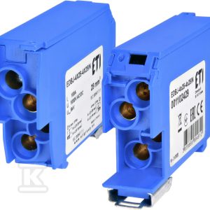 Blok rozdzielczy 100A (4×1,5-25mm2-4×1,5-25mm2) niebieski EDBJ-4X25-4X25/N 001102429 Blok rozdzielczy 100A (4×1,5-25mm2-4×1,5-25mm2) niebieski EDBJ-4X25-4X25/N 001102429