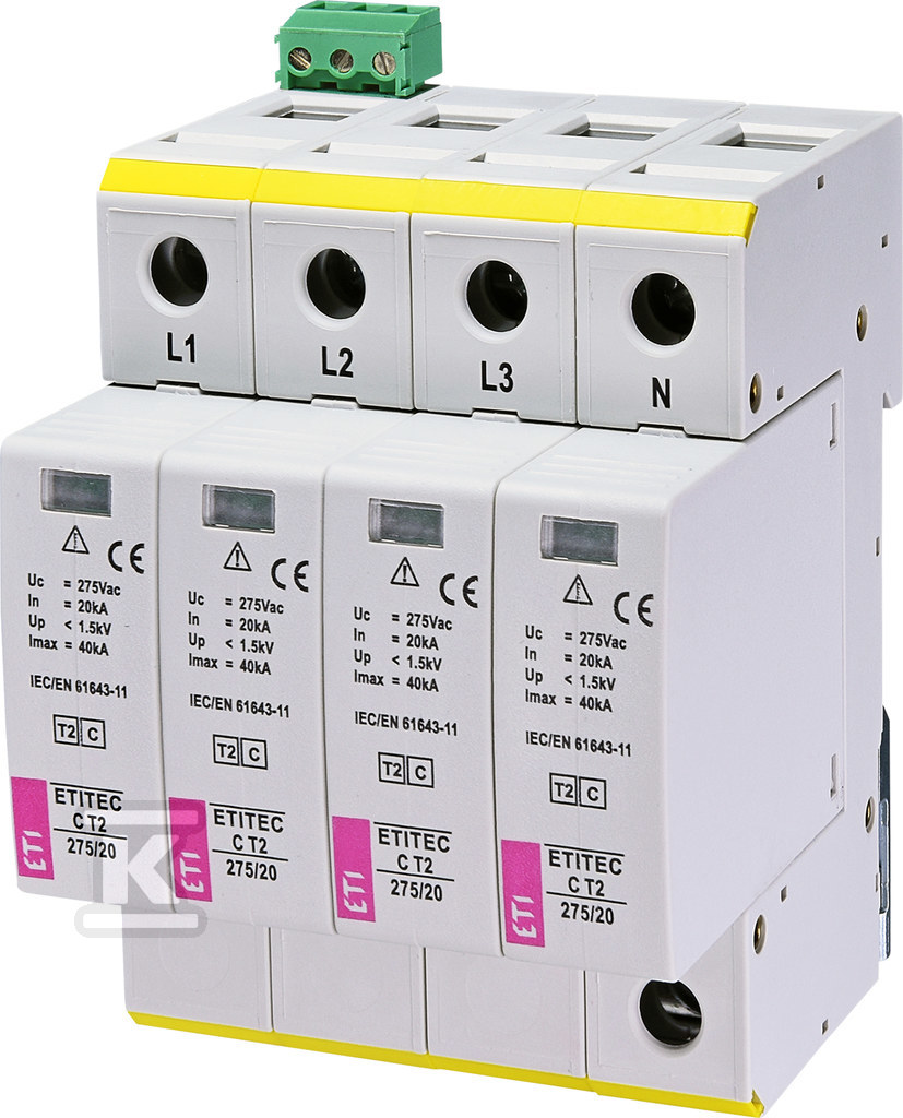 Ogranicznik przepięć T2 (C) ETITEC C T2 275/20 4+0 RC 002440396 - obrazek 1