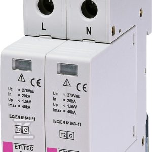 Ogranicznik przepięć T2 (C) ETITEC C T2 275/20 2+0 RC 002440398 Ogranicznik przepięć T2 (C) ETITEC C T2 275/20 2+0 RC 002440398