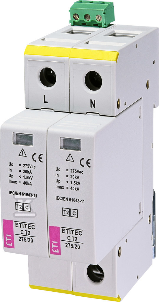 Ogranicznik przepięć T2 (C) ETITEC C T2 275/20 2+0 RC 002440398 - obrazek 1