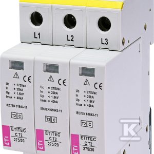 Ogranicznik przepięć T2 (C) ETITEC C T2 275/20 3+0 RC 002440400 Ogranicznik przepięć T2 (C) ETITEC C T2 275/20 3+0 RC 002440400