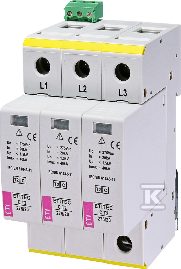 Ogranicznik przepięć T2 (C) ETITEC C T2 275/20 3+0 RC 002440400 - obrazek 1