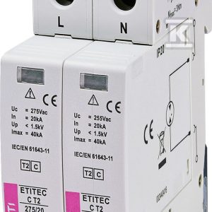 Ogranicznik przepięć T2 (C) ETITEC C T2 275/20 1+1 002440401 Ogranicznik przepięć T2 (C) ETITEC C T2 275/20 1+1 002440401