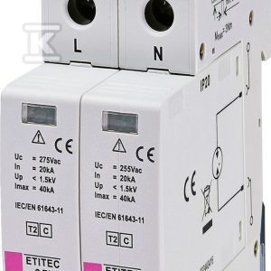 Ogranicznik przepięć T2 (C) ETITEC C T2 275/20 1+1 RC 002440402 Ogranicznik przepięć T2 (C) ETITEC C T2 275/20 1+1 RC 002440402