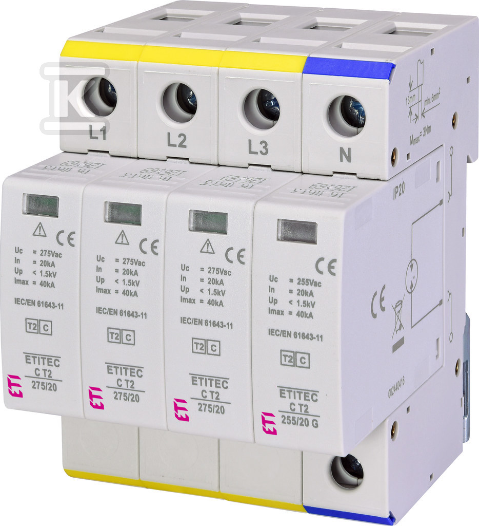 Ogranicznik przepięć T2 (C) ETITEC C T2 275/20 3+1 002440403 - obrazek 1