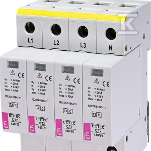 Ogranicznik przepięć T2 (C) ETITEC C T2 440/20 4+0 RC 002440408 Ogranicznik przepięć T2 (C) ETITEC C T2 440/20 4+0 RC 002440408