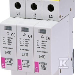 Ogranicznik przepięć T2 (C) ETITEC C T2 440/20 3+0 002440411 Ogranicznik przepięć T2 (C) ETITEC C T2 440/20 3+0 002440411