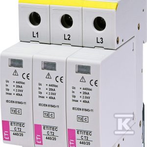 Ogranicznik przepięć T2 (C) ETITEC C T2 440/20 3+0 RC 002440412 Ogranicznik przepięć T2 (C) ETITEC C T2 440/20 3+0 RC 002440412