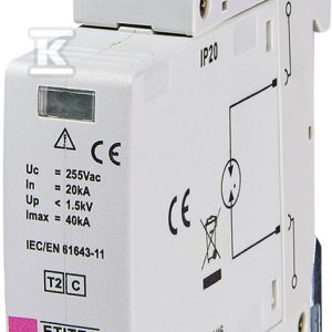 Ogranicznik przepięć T2 (C) – z iskiernikiem ETITEC C T2 255/20 G 002440413 Ogranicznik przepięć T2 (C) – z iskiernikiem ETITEC C T2 255/20 G 002440413