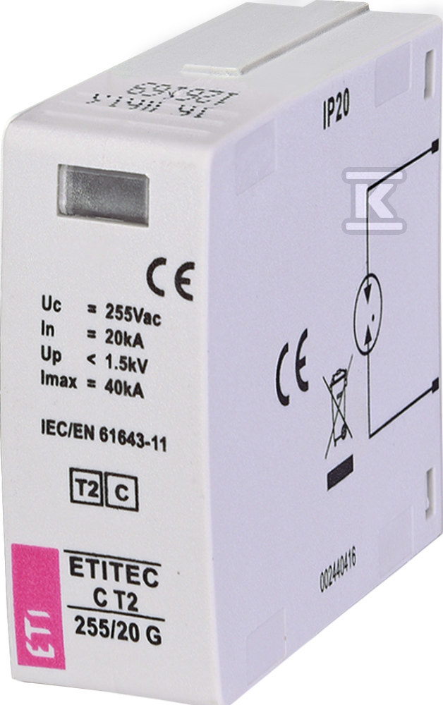 Moduł wymienny ogranicznika przepięć T2 (C) MOD.ETITEC C T2 255/20 G 002440416 - obrazek 1