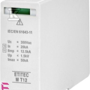 Moduł wymienny ogranicznika przepięć T1, T2 (B, C) – bez prądu upływu modułówETITEC SM T12 300/12,5 002440552 Moduł wymienny ogranicznika przepięć T1, T2 (B, C) – bez prądu upływu modułówETITEC SM T12 300/12,5 002440552