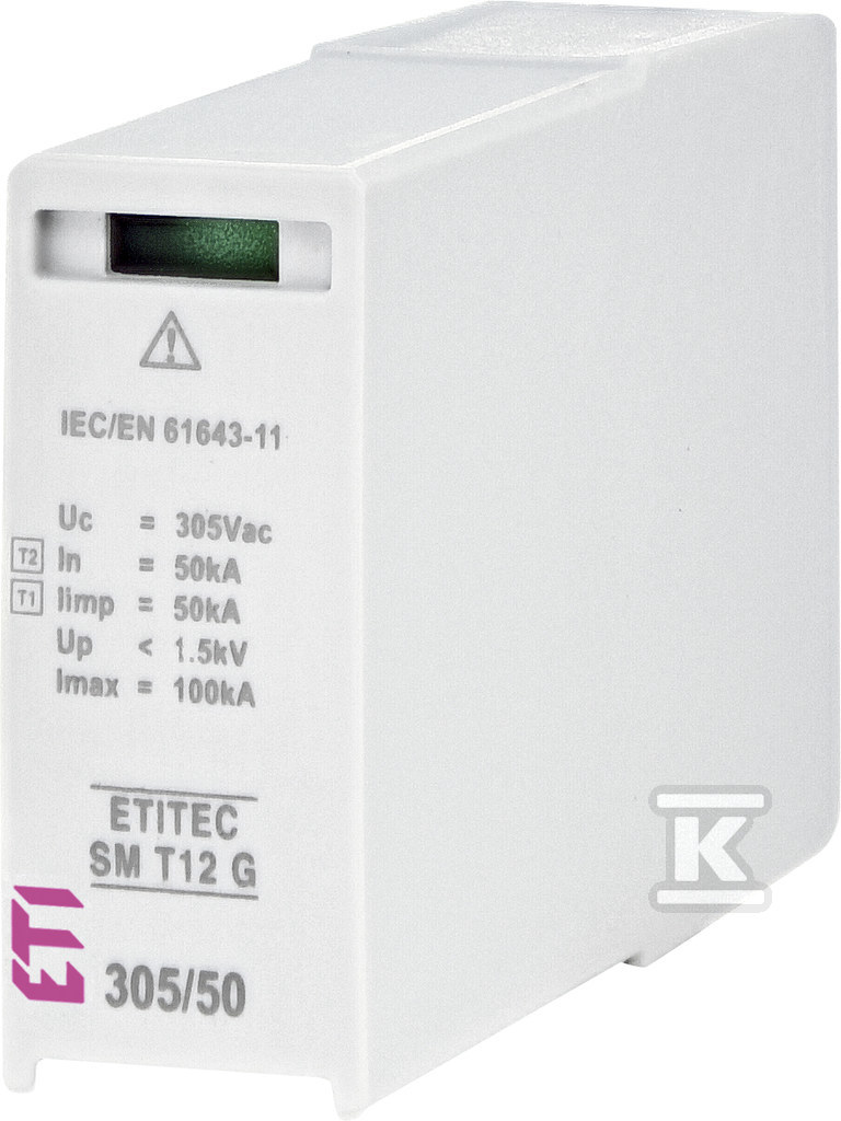 Moduł wymienny ogranicznika przepięć T1, T2 (B, C) - bez prądu upływu modułówETITEC SM T12 300/50 G 002440553 - obrazek 1