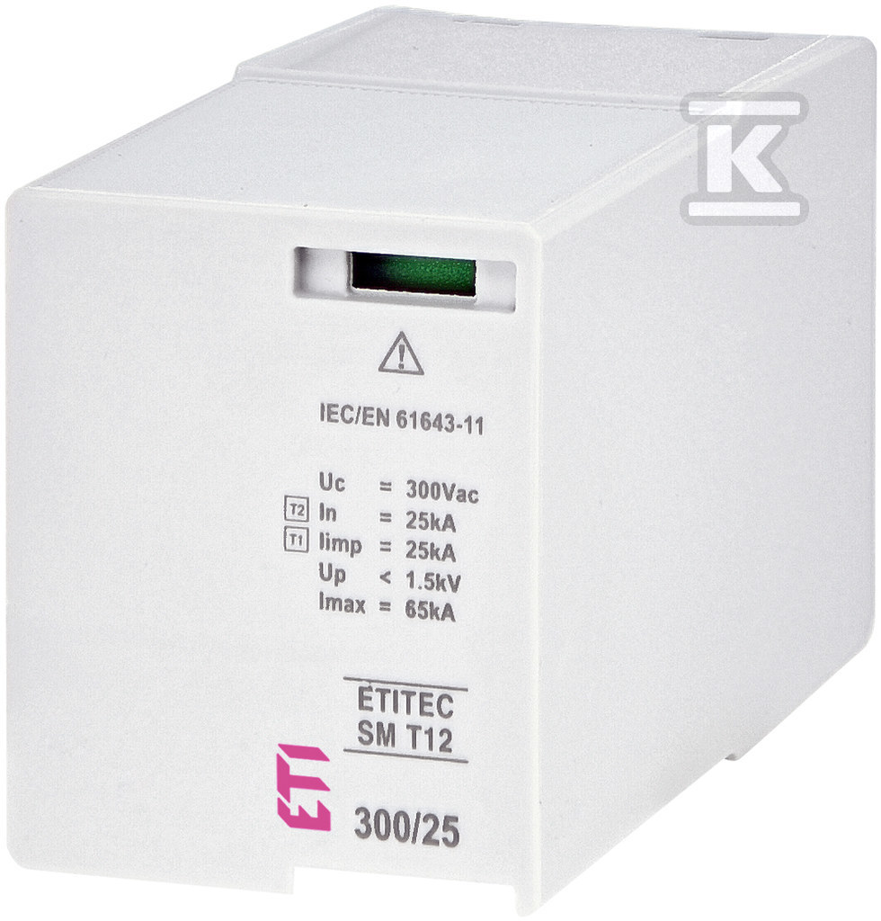 Moduł wymienny ogranicznika przepięć T1, T2 (B, C) - bez prądu upływu MOD. ETITEC SM T12 300/25 002440575 - obrazek 1
