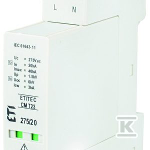 Modułowy ogranicznik przepięć ETITEC CM T23 275/20 2+0 002440650 Modułowy ogranicznik przepięć ETITEC CM T23 275/20 2+0 002440650
