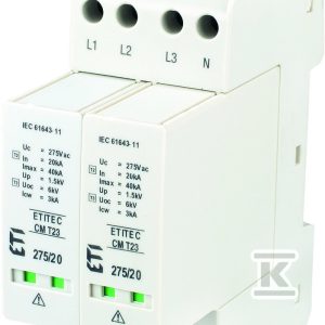 Modułowy ogranicznik przepięć ETITEC CM T23 275/20 4+0 RC 002440653 Modułowy ogranicznik przepięć ETITEC CM T23 275/20 4+0 RC 002440653