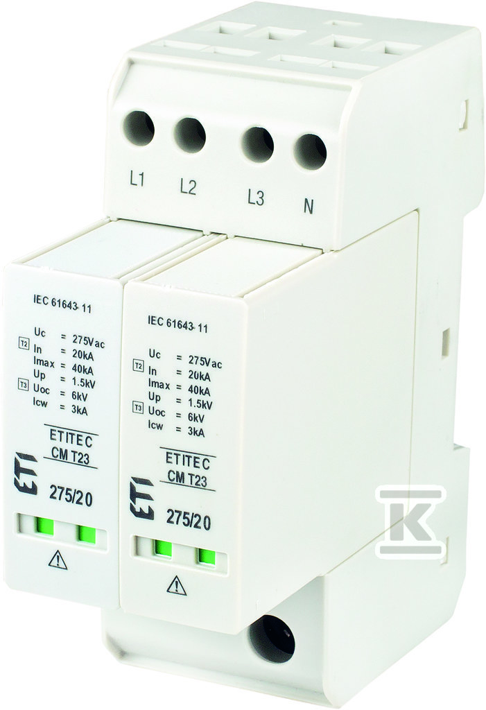 Modułowy ogranicznik przepięć ETITEC CM T23 275/20 4+0 RC 002440653 - obrazek 1