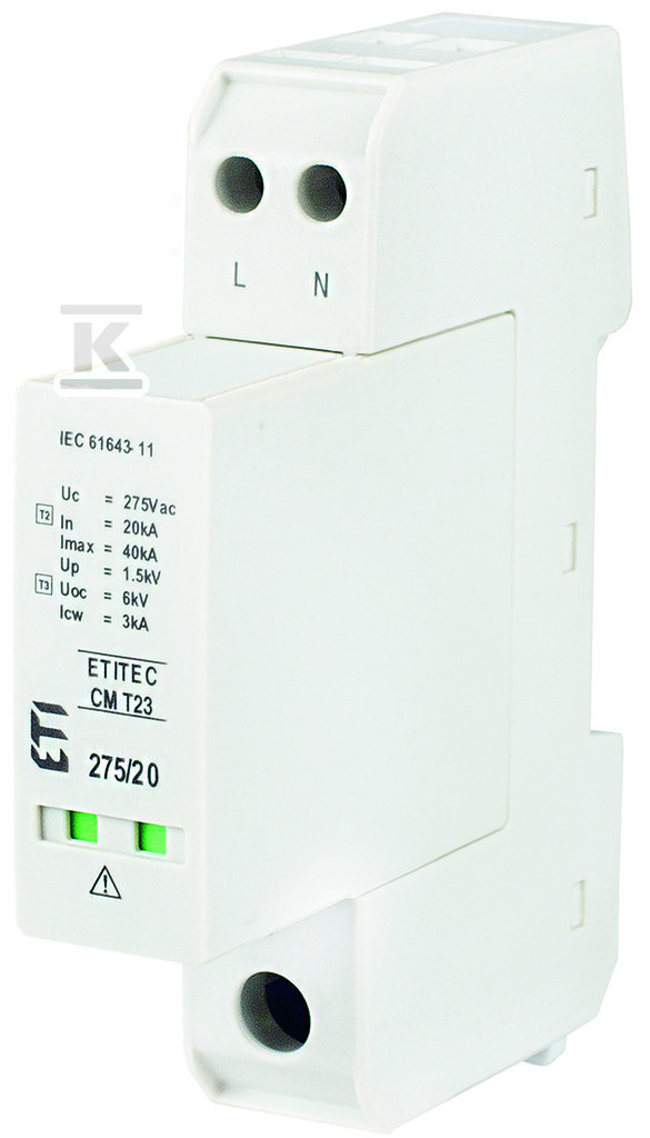 Modułowy ogranicznik przepięć ETITEC CM T23 275/20 1+1 002440654 - obrazek 1