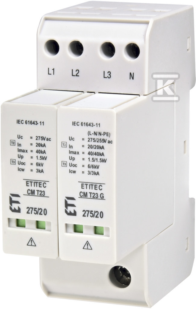 Modułowy ogranicznik przepięć ETITEC CM T23 275/20 3+1 002440656 - obrazek 1
