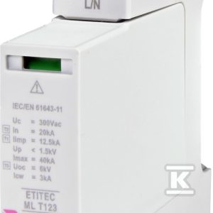 Modułowy ogranicznik przepięć ETITEC ML T123 300/12,5 1+0 002440661 Modułowy ogranicznik przepięć ETITEC ML T123 300/12,5 1+0 002440661