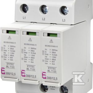 Modułowy ogranicznik przepięć ETITEC ML T123 300/12,5 3+0 002440665 Modułowy ogranicznik przepięć ETITEC ML T123 300/12,5 3+0 002440665