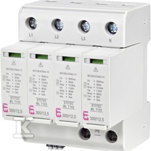 Modułowy ogranicznik przepięć ETITEC ML T123 300/12,5 4+0 RC 002440668 Modułowy ogranicznik przepięć ETITEC ML T123 300/12,5 4+0 RC 002440668