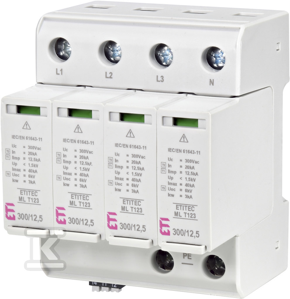 Modułowy ogranicznik przepięć ETITEC ML T123 300/12,5 4+0 RC 002440668 - obrazek 1