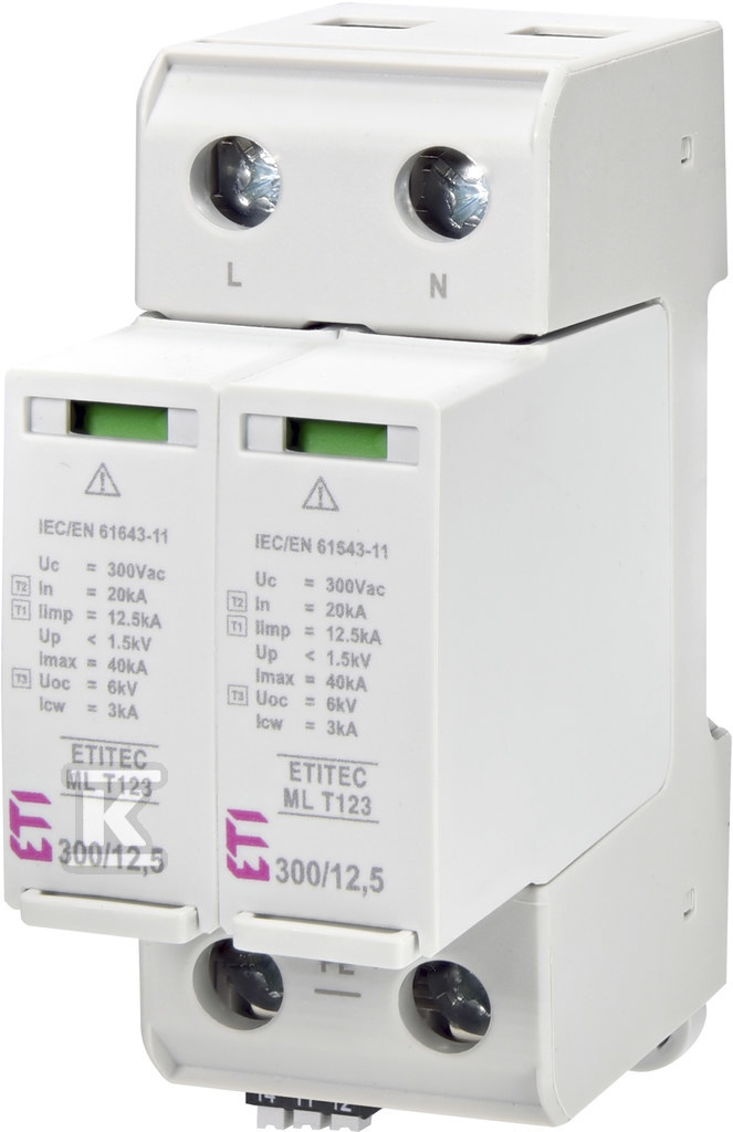 Modułowy ogranicznik przepięć ETITEC ML T123 300/12,5 1+1 RC 002440670 - obrazek 1