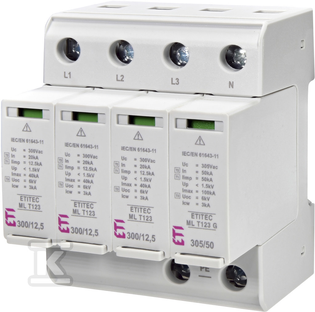 Modułowy ogranicznik przepięć ETITEC ML T123 300/12,5 3+1 002440671 - obrazek 1