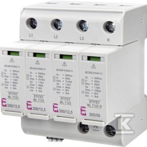 Modułowy ogranicznik przepięć ETITEC ML T123 300/12,5 3+1 RC 002440672 Modułowy ogranicznik przepięć ETITEC ML T123 300/12,5 3+1 RC 002440672