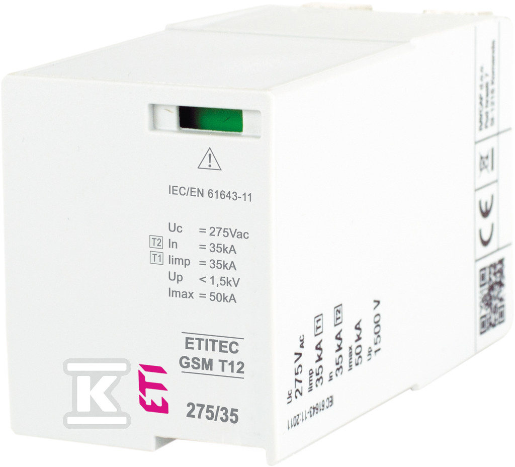 Moduł wymienny ogranicznika przepięć T1,T2 (B, C) - iskiernik MOD. GSM T12 275/35 002440718 - obrazek 1