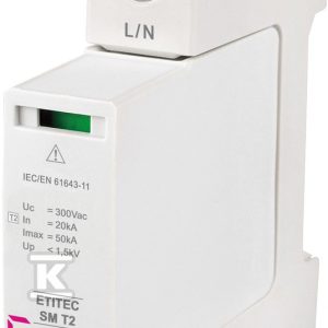 Ogranicznik przepięć T2 (C) – bez prądu upływu ETITEC SM T2 300/20 1+0 002440744 Ogranicznik przepięć T2 (C) – bez prądu upływu ETITEC SM T2 300/20 1+0 002440744