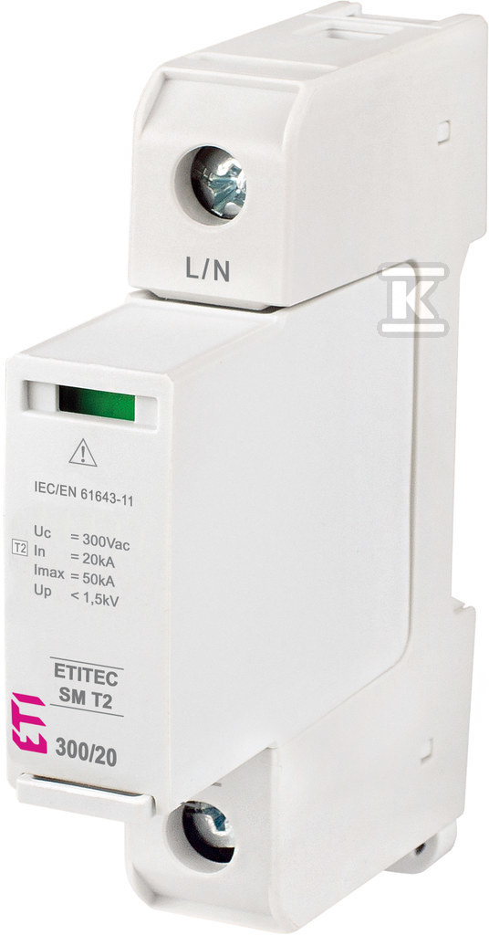 Ogranicznik przepięć T2 (C) - bez prądu upływu ETITEC SM T2 300/20 1+0 RC 002440745 - obrazek 1