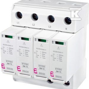 Ogranicznik przepięć T2 (C) – bez prądu upływu ETITEC SM T2 300/20 4+0 002440750 Ogranicznik przepięć T2 (C) – bez prądu upływu ETITEC SM T2 300/20 4+0 002440750