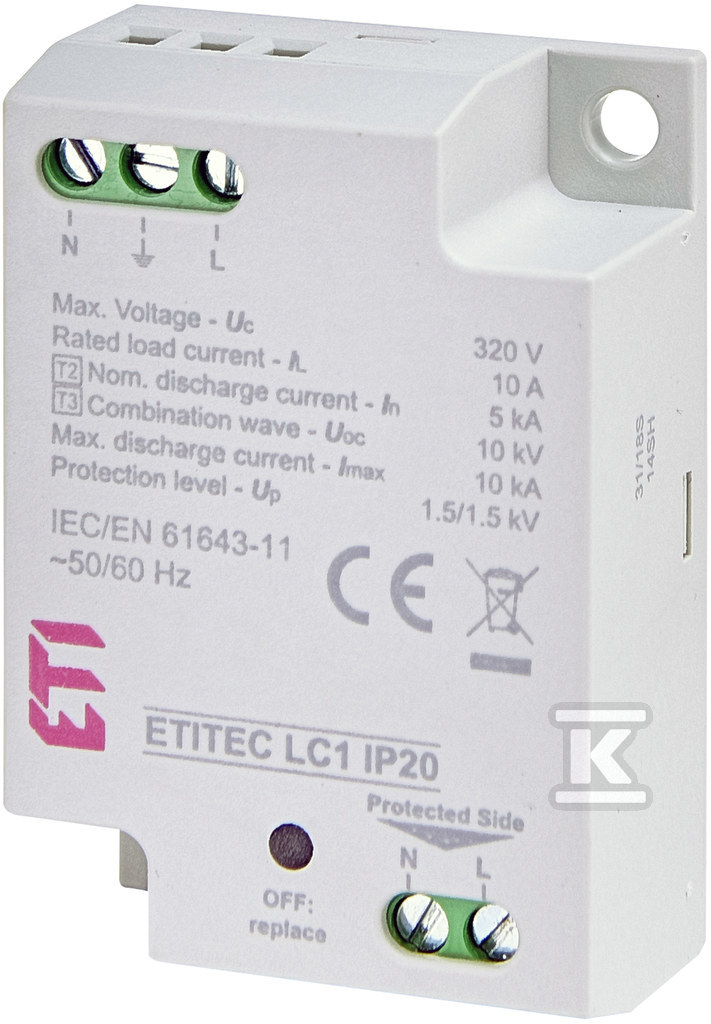 Ogranicznik przepięć - do źródeł światła LED ETITEC LC1 IP20 002442980 - obrazek 1
