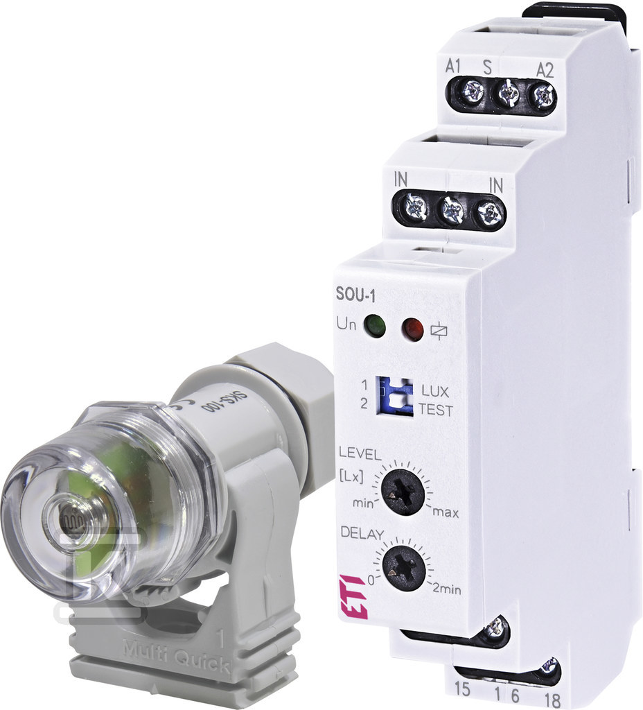 Automat zmierzchowy na szynę SOU-1/230V+senzor 002470011 - obrazek 1